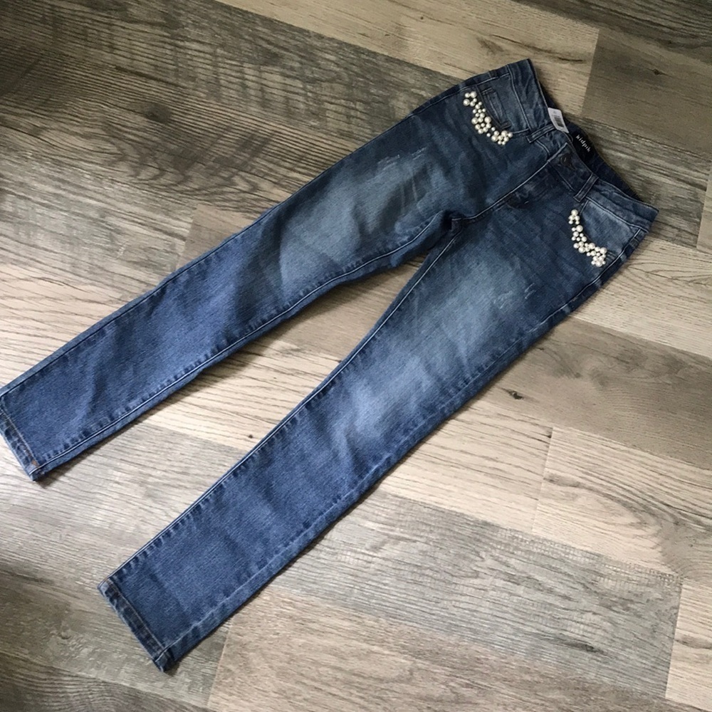 Kidpik NWT jeans‎ with beaded pockets kids size 12